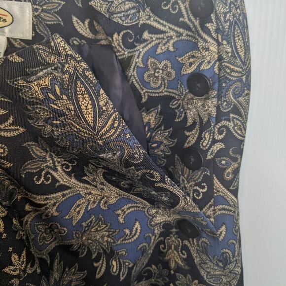 Talbots Vintage Silk Wool Skirt 10 Paisley Floral Midi Straight Classic Cottage - Picture 8 of 11